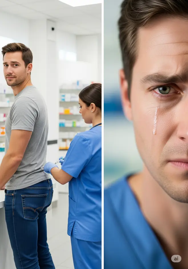 Médico preparando injeção de TRT